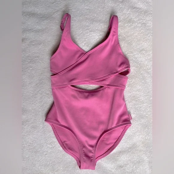 NWOT abercrombie kids low wrap one-piece swimsuit - Picture 2 of 3